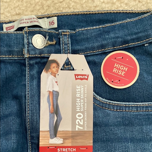 Levi's 720‎ High Rise Super Skinny Jeans in Blue - Picture 3 of 3